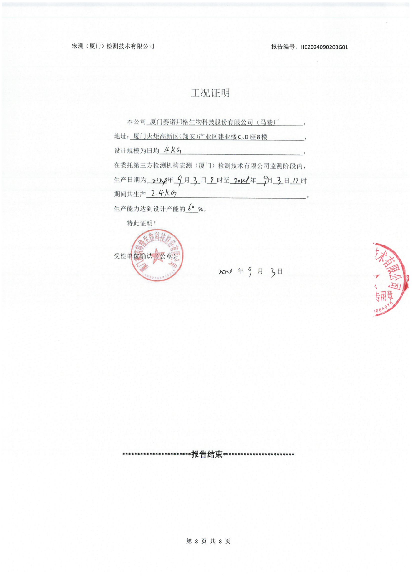 賽諾邦格關(guān)于新污染物二氯甲烷自行監(jiān)測(cè)數(shù)據(jù)結(jié)果公示